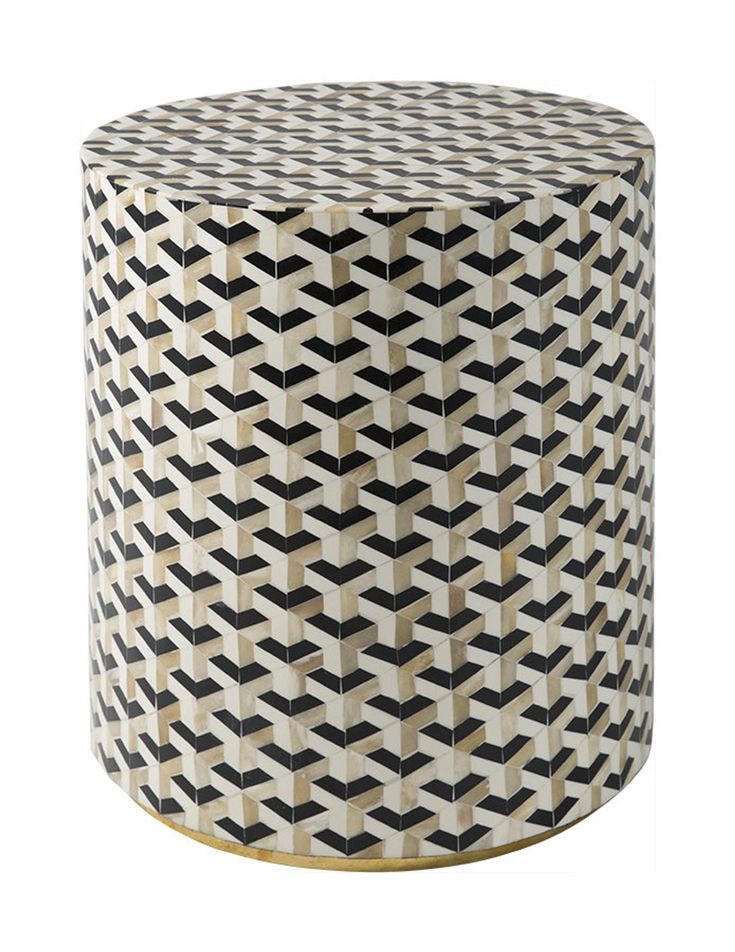 Bone Inlay Stool With Its Polished Finish And Sturdy Construction