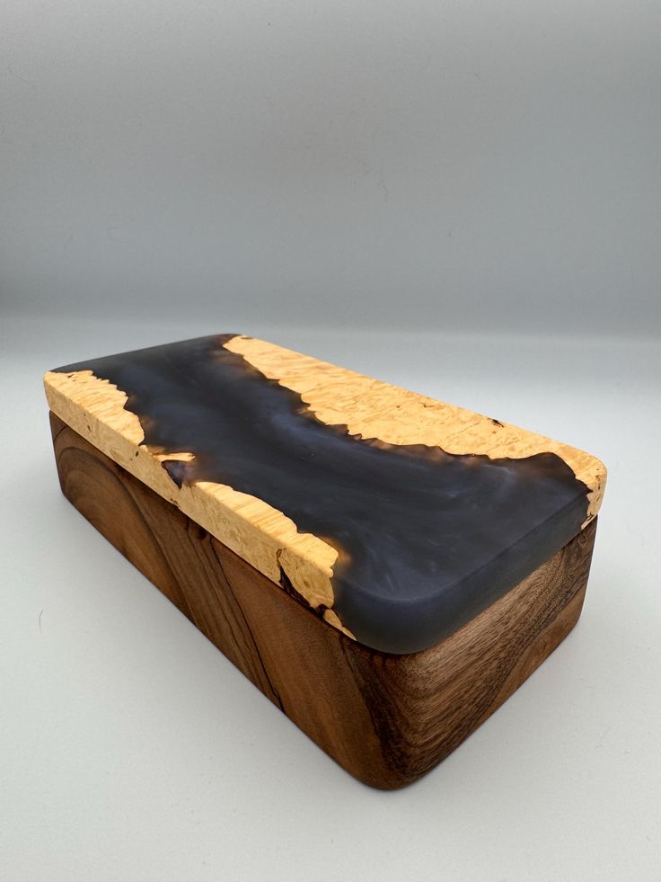 Wooden And Resin Jewelry Box Unique Design