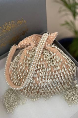 Embroidered Pearl Potli Bag Beadwork