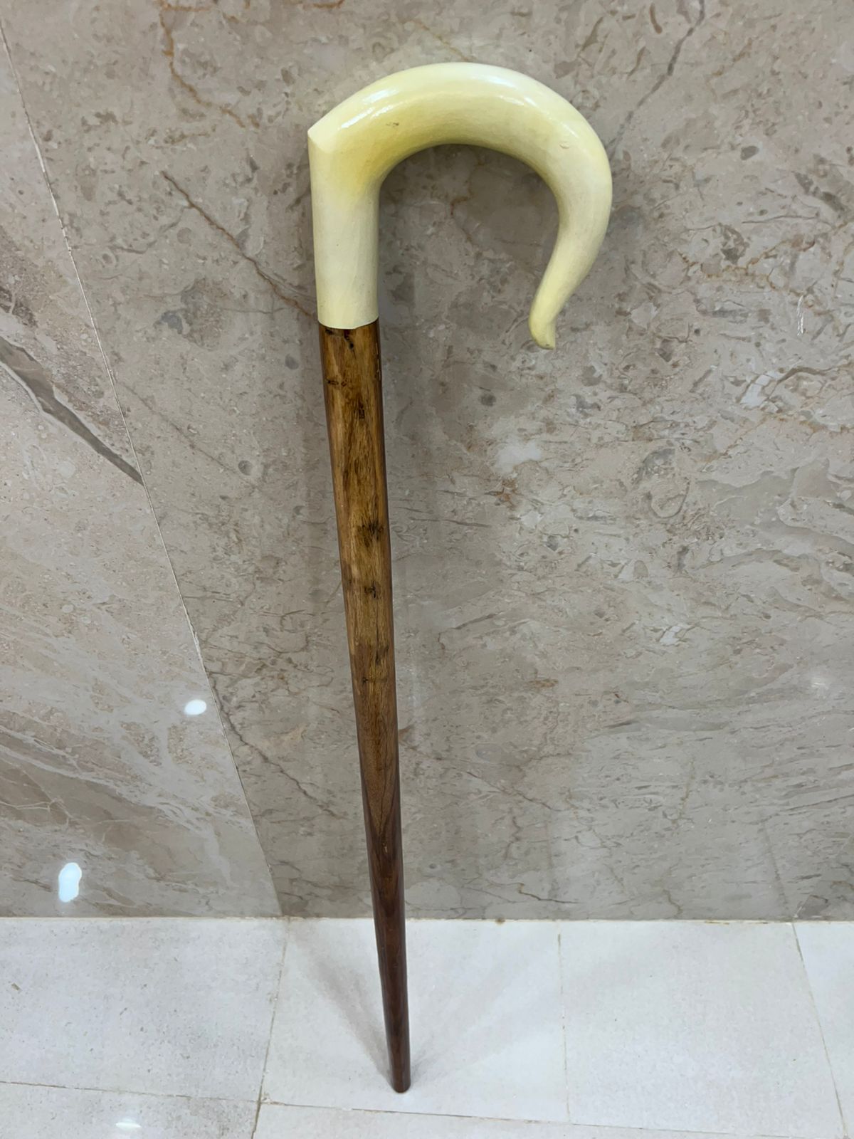 Wooden And Resin Handle Walking Hiking Stick Comfortable Hand Grips