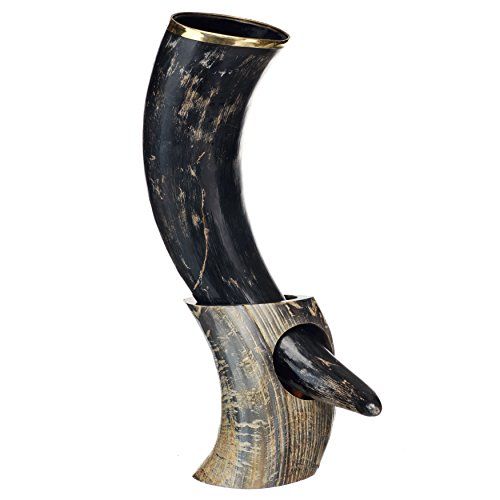 Viking Drinking Horns With Stand Natural Horn Beer Mug