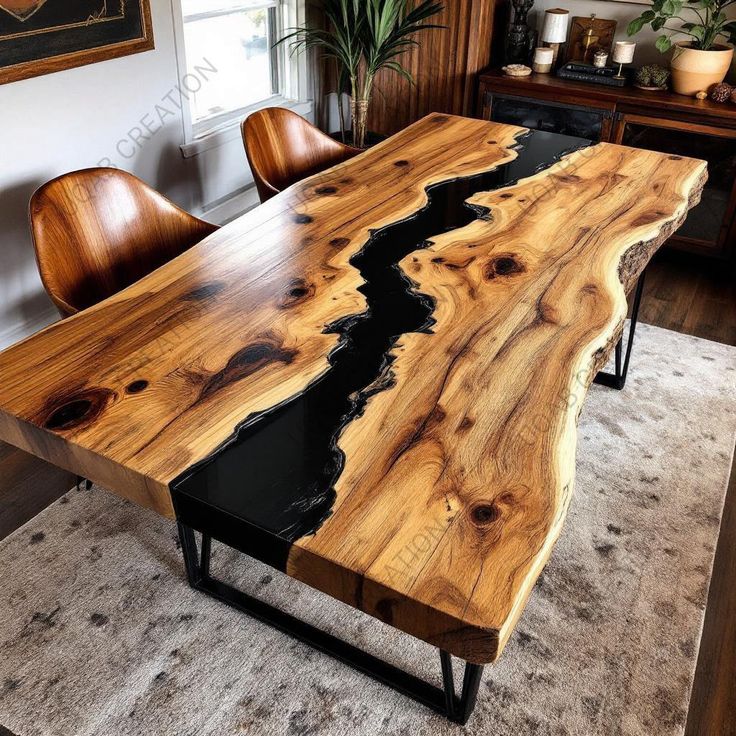 Wooden And Resin Coffee Dining Table