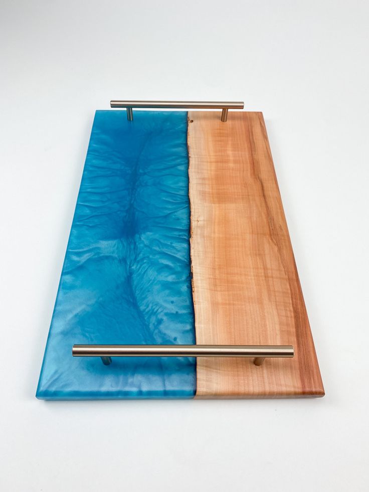 Wooden And Resin Tray Handcrafted Piece Perfect For Serving Styling,