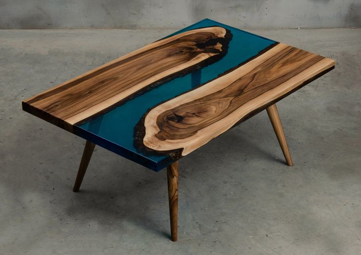 Wood And Resin Accent Table