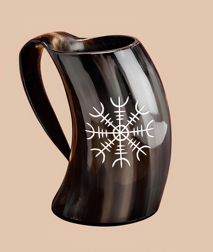 Buffalo Horn Viking Drinking Mug Premium Carving Products