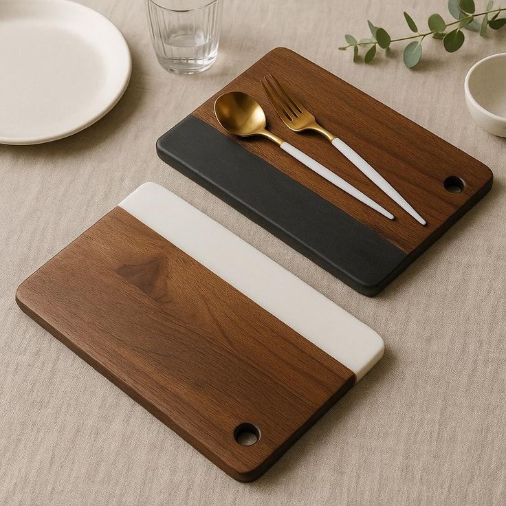 Wood & Marble Serving Cutting Board