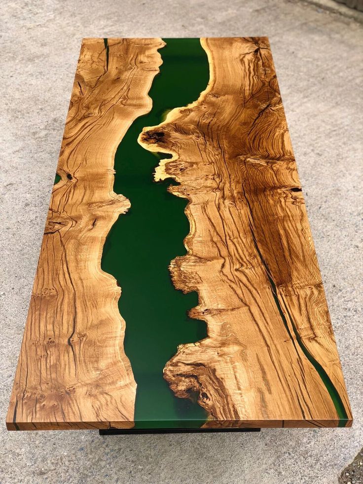 Wood And Resin Accent Table