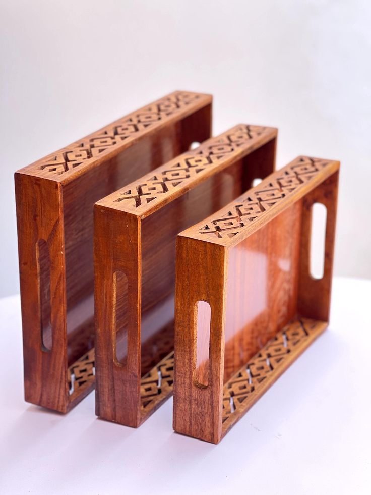 Wooden Serving Tray a Beautifully Crafted Wooden Serving Tray With Natural