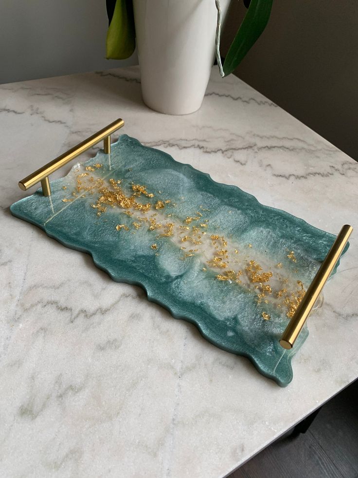 Resin Serving Tray The Natural Epoxy Patterns And Polished Finish