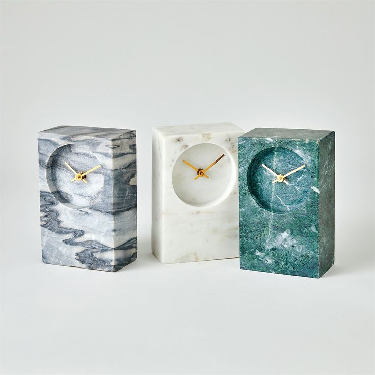 Marble Tower Clock The Polished Marble Surface Reflects Light Beautifully