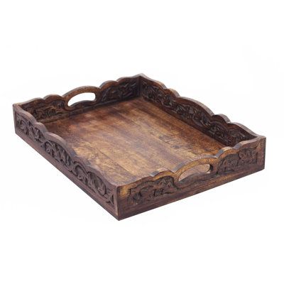 Wooden Serving Tray a Beautifully Crafted Wooden Serving Tray With Natural