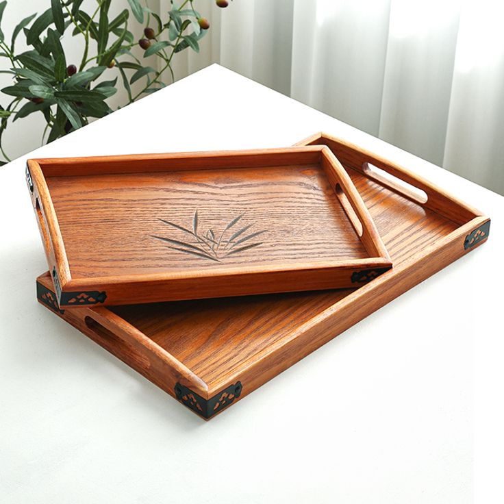 Wooden Serving Tray a Beautifully Crafted Wooden Serving Tray With Natural