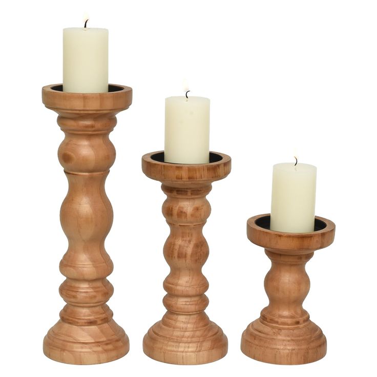 Wooden Paloma Pillar Candle Holders Rustic And Modern Design