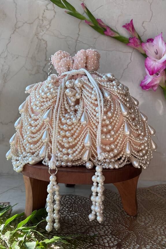 Embroidered Pearl Potli Bag Beadwork