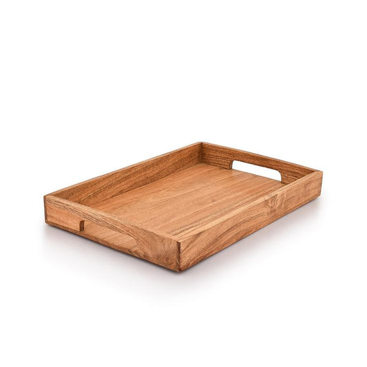Wooden Serving Tray With a Smooth Finish And Sturdy Handles