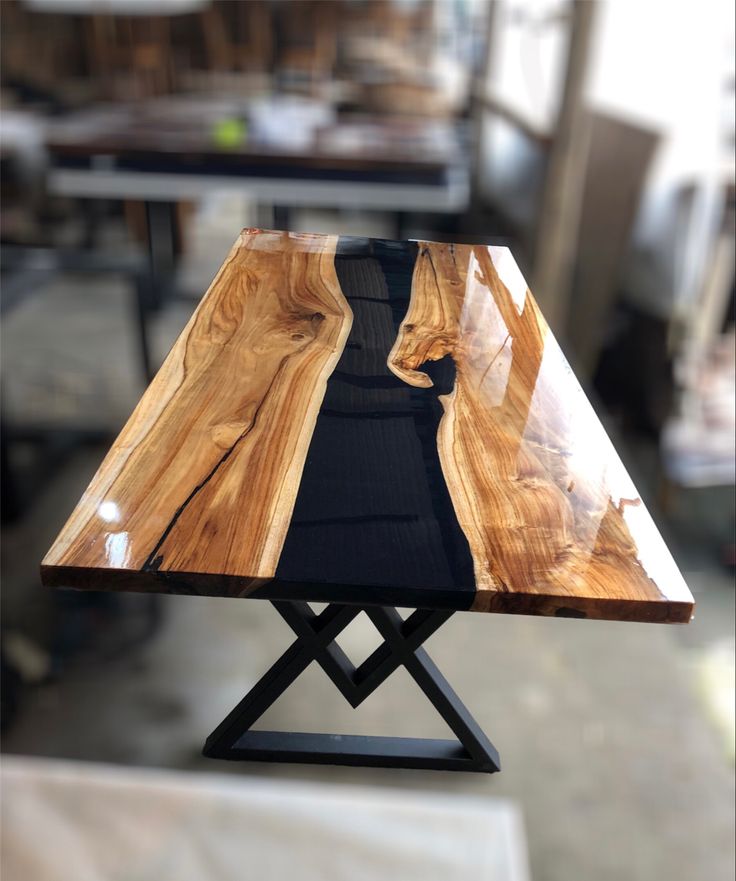 Wooden And Resin Coffee Dining Table