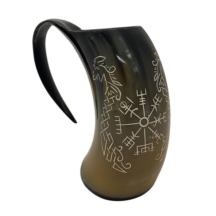 Buffalo Horn Viking Drinking Mug Premium Carving Products