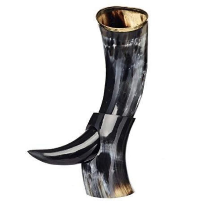 Viking Drinking Horn Hand-Polished To a Smooth Finish And Fitted With a Food-Safe