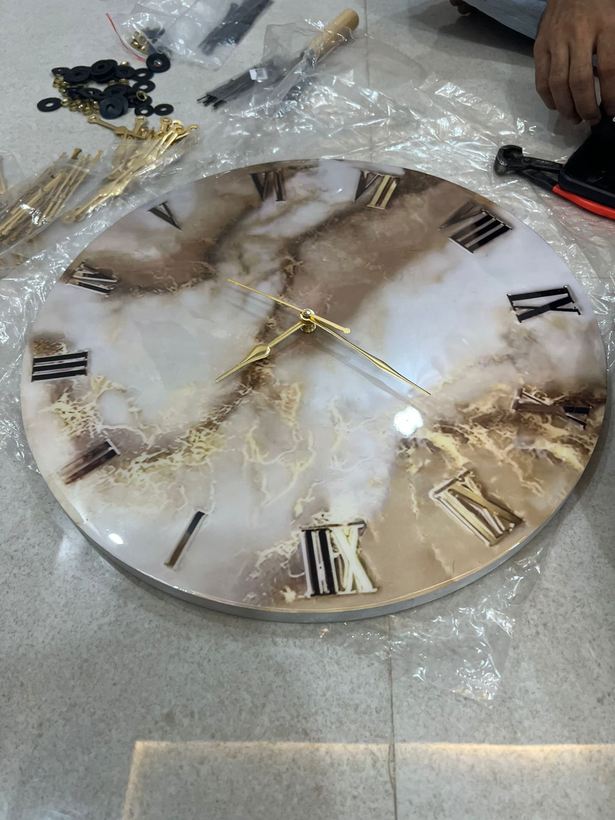 Resin Serving Unique Clock