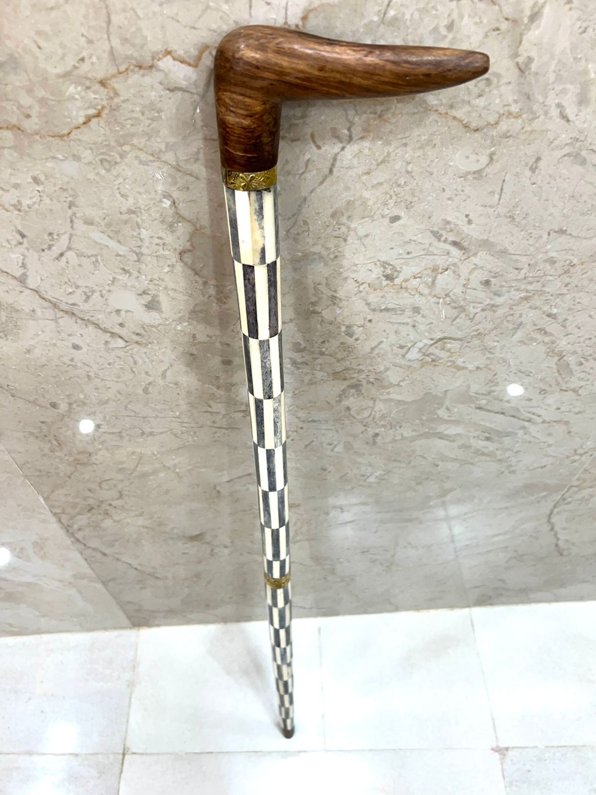 Wooden And Bone Walking Camping Outing Stick Unique