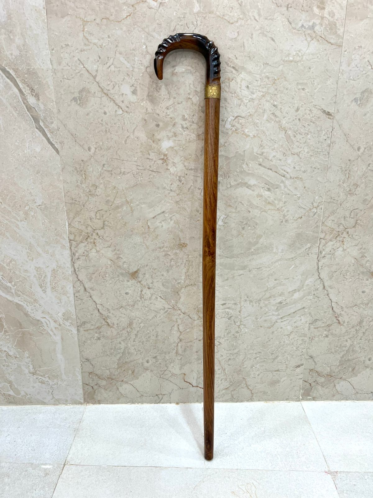 Wooden Walking Hiking Stick Handcrafted Hardwood
