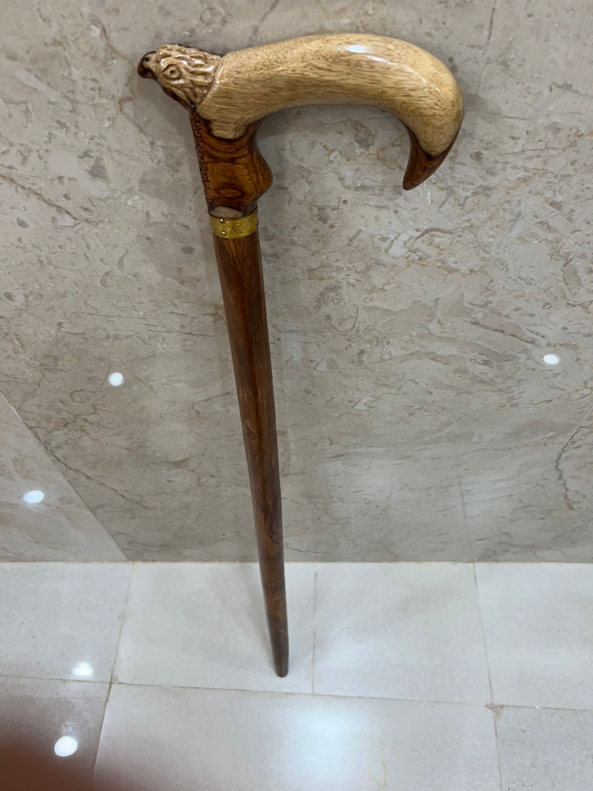 Wooden Walking Carving Birds Hiking Camping Outing Stick