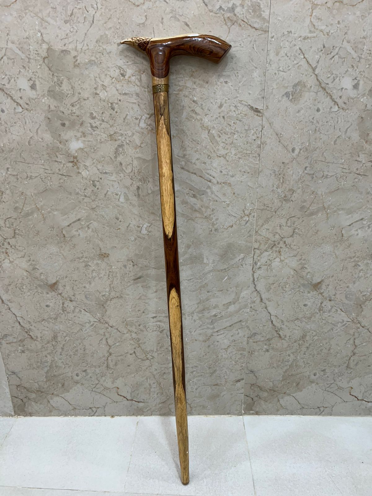 Wooden Walking Hiking Carving Birds design Caping Outdoor Stick