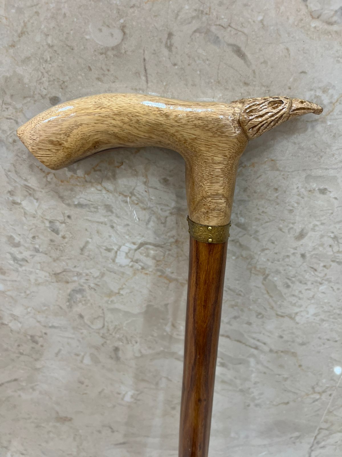 Wooden Walking Hiking Carving Birds design Caping Outdoor Stick