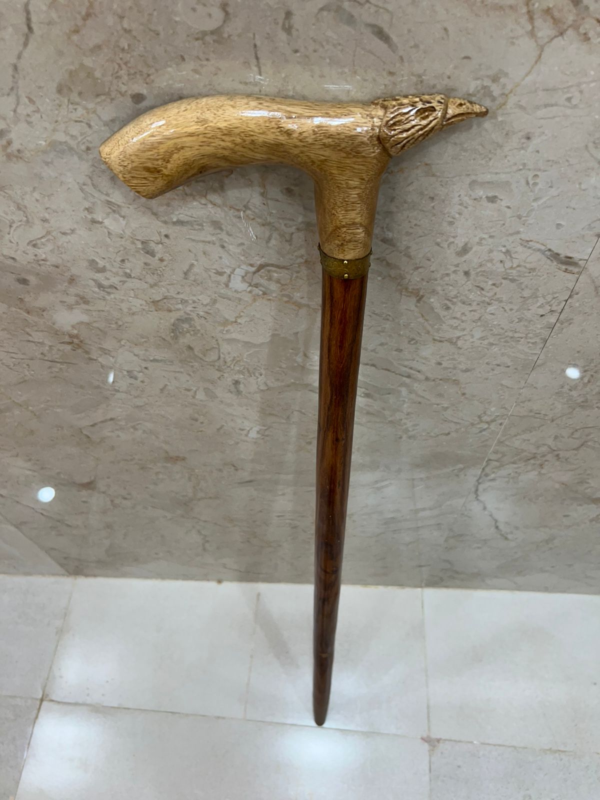 Wooden Walking Hiking Carving Birds design Caping Outdoor Stick