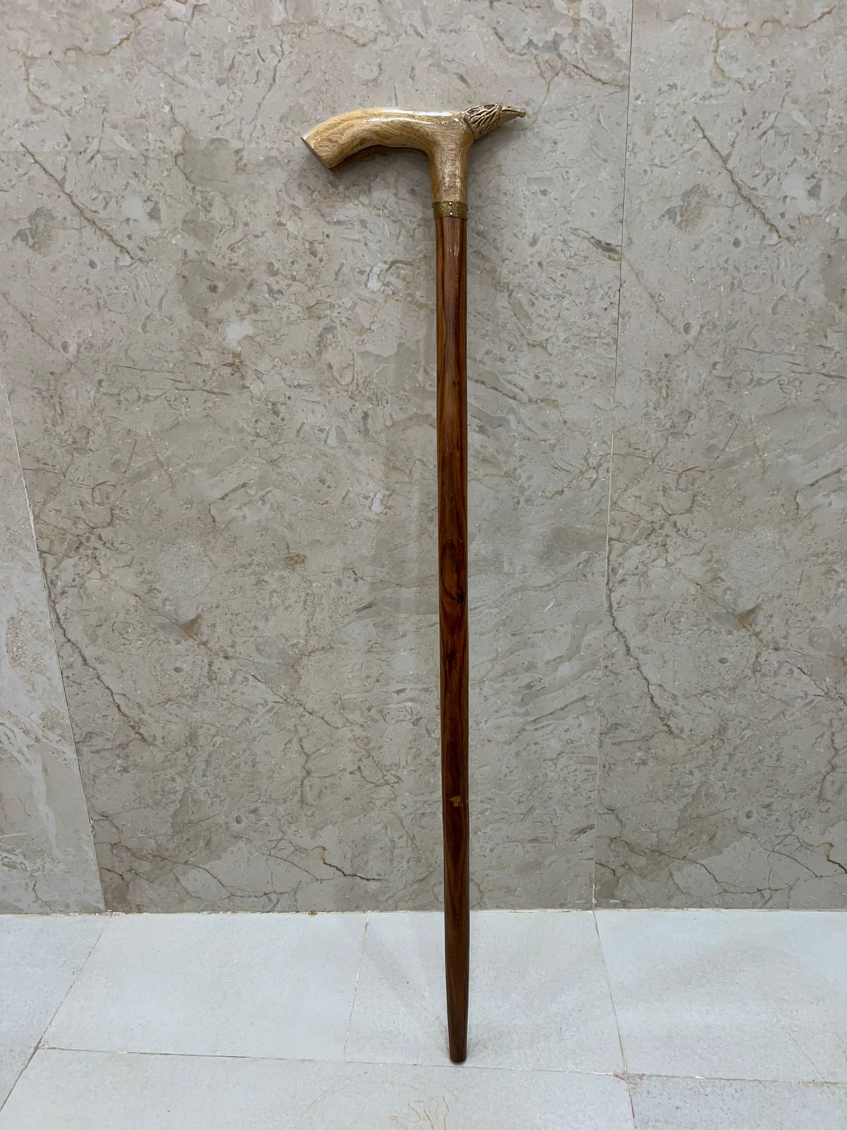 Wooden Walking Hiking Carving Birds design Caping Outdoor Stick