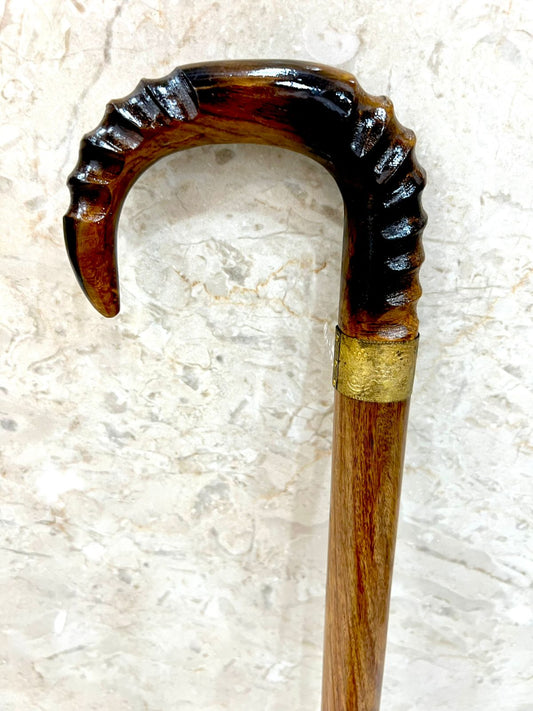 Wooden Walking Hiking Stick Handcrafted Hardwood