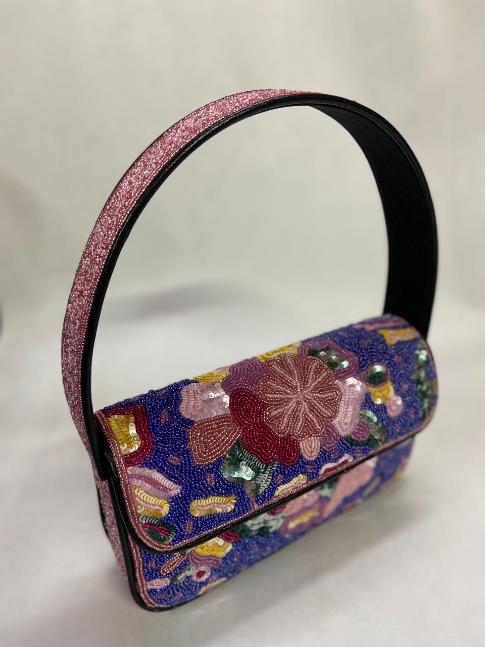 Embroidery Staud Tommy Beaded Shoulder  Bag