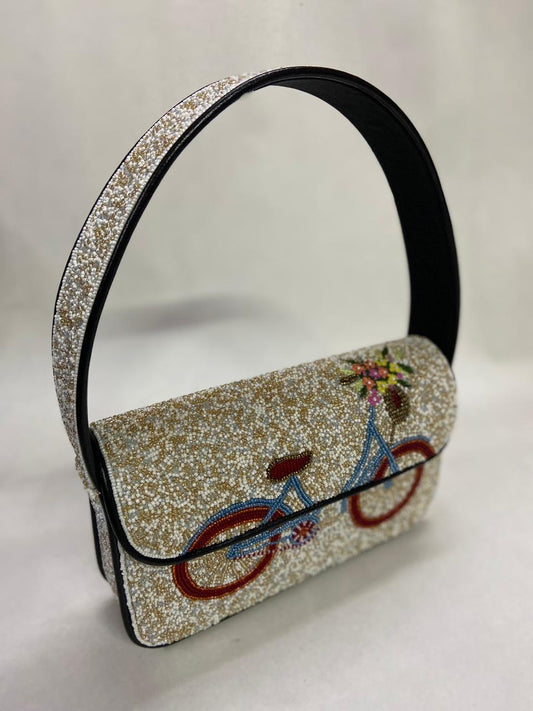 Embroidery Staud Tommy Beaded Shoulder  Bag