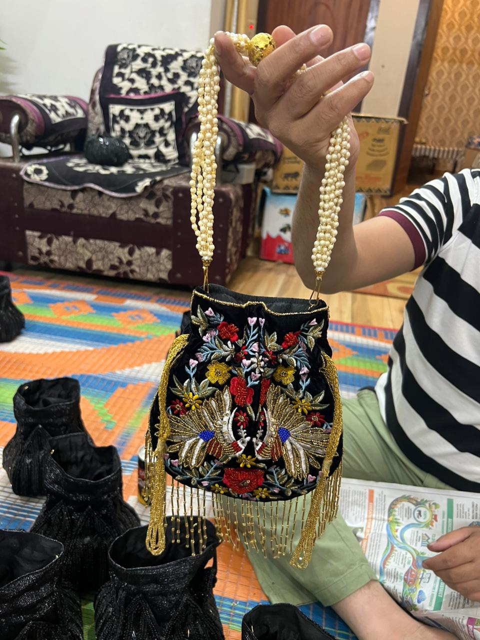 Embroidery Potli Bags High-quality fabric material