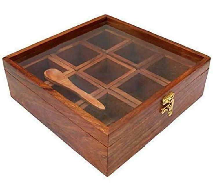 Wooden Spice Box And Dry Fruit Multipurpose Condimant set