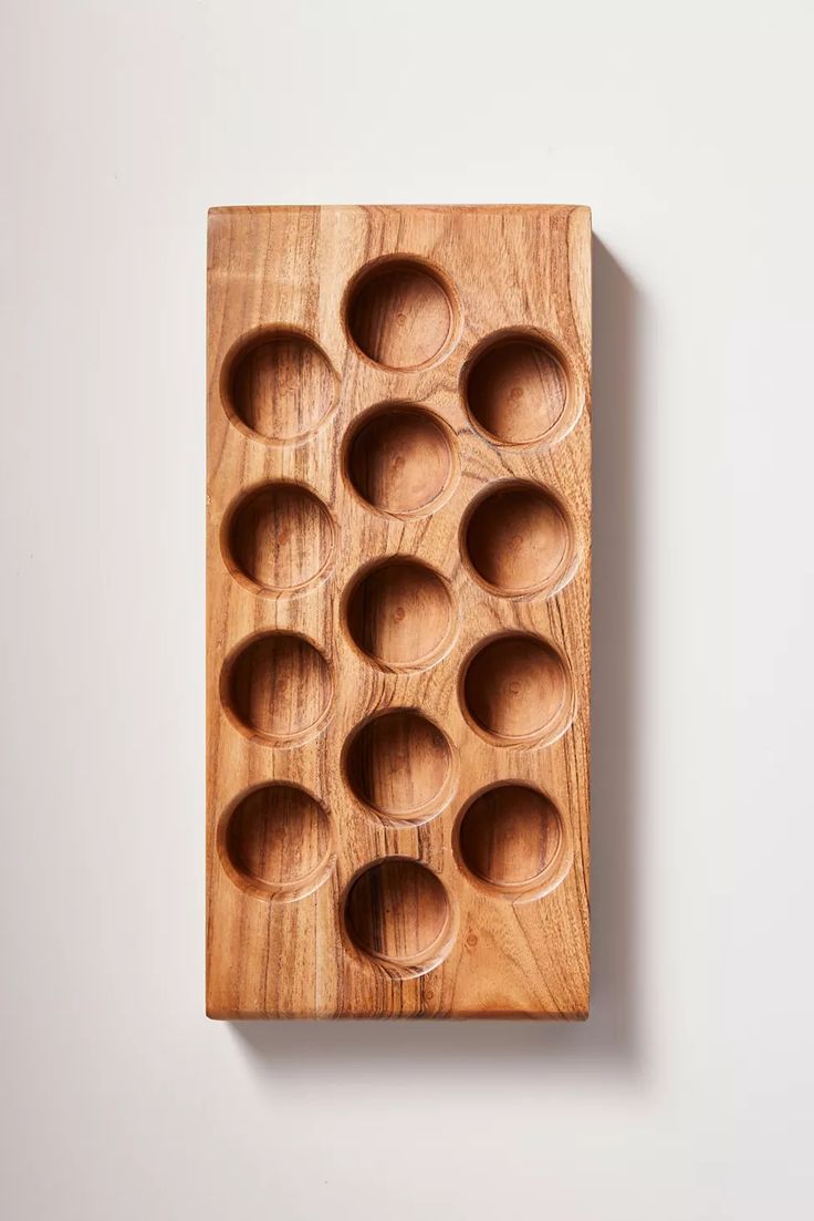 Wooden Egg Tray Smooth Finish—Perfect For Organizing Or Displaying Eggs.